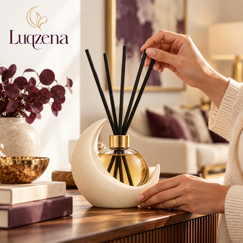 Luqzena™ Crescent Hearth Reed Diffuser