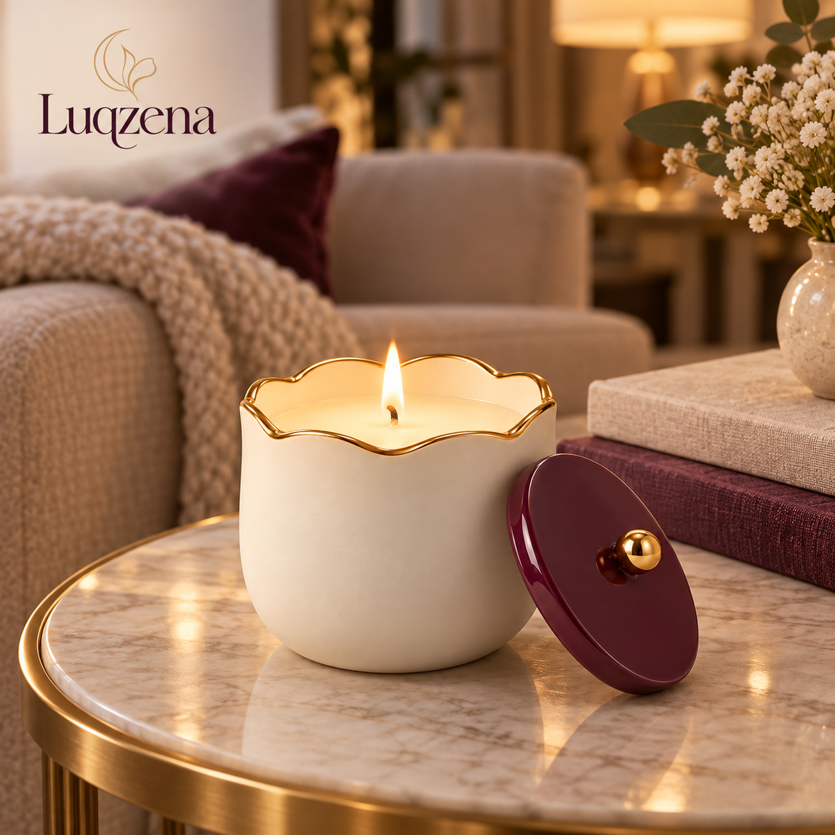 Luqzena™ Gilded Bloom Scented Candle